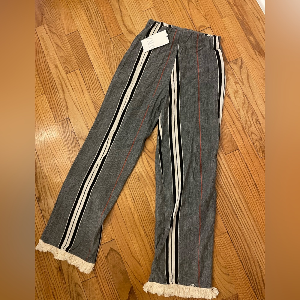 NWT Zara boho straight leg summer/beach pants, size small